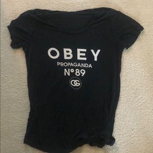 Black Obey t-shirt.